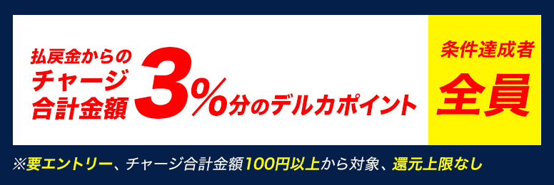 10/19(木)限定】払戻金からのチャージでデルカポイントを還元！ | 競輪