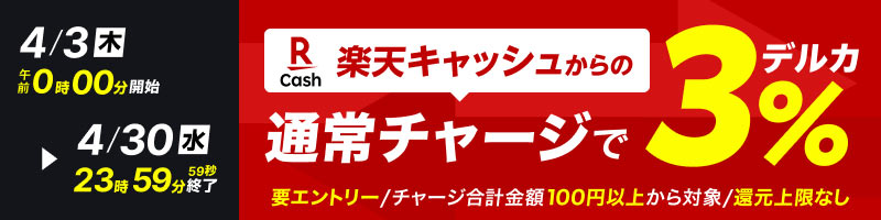 楽天キャッシュからのチャージで3％還元_楽天競輪_Kドリームス