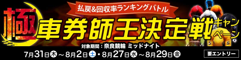 【2025年度第3回】払戻&回収率ランキングバトル 極・車券師王決定戦キャンペーン！_楽天競輪_Kドリームス