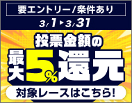 【投票金額の最大5％還元】2026年3月分_楽天競輪_Kドリームス