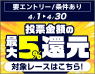 【投票金額の最大5％還元】2026年4月分 エントリーページ_楽天競輪_Kドリームス
