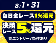 【毎日全レース1％還元】決勝レースは5%還元！2026年8月分 エントリーページ_楽天競輪_Kドリームス