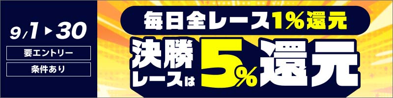 【毎日全レース1％還元】決勝レースは5%還元！2026年9月分 エントリーページ_楽天競輪_Kドリームス
